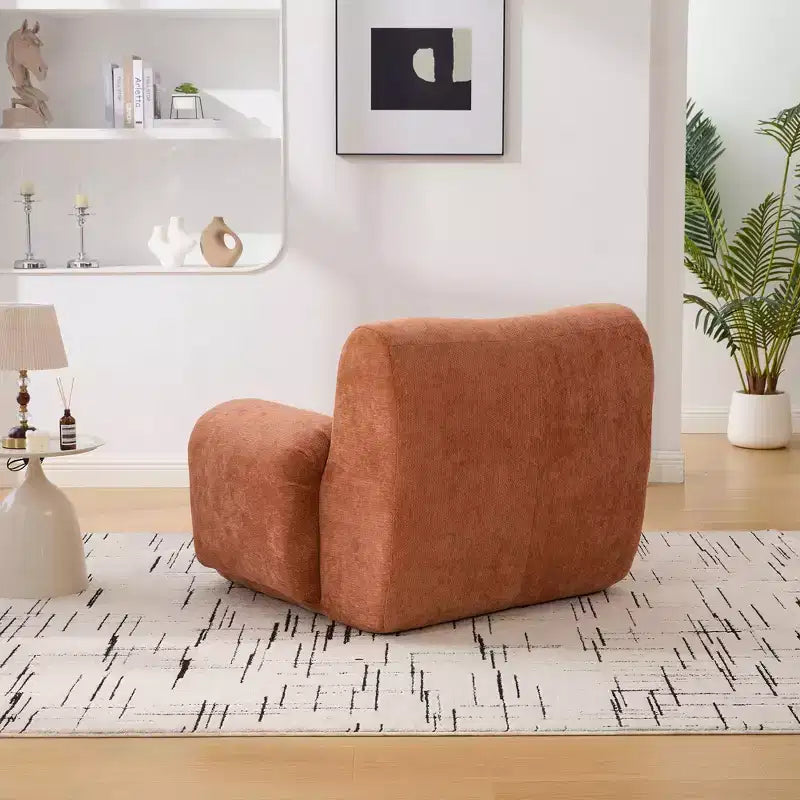 TUYOHW Fauteuil d'appoint surdimensionné sans accoudoirs de 42 po de large, fauteuil en chenille rembourré avec siège profond, canapé de salon pour salon, appartement, chambre à coucher