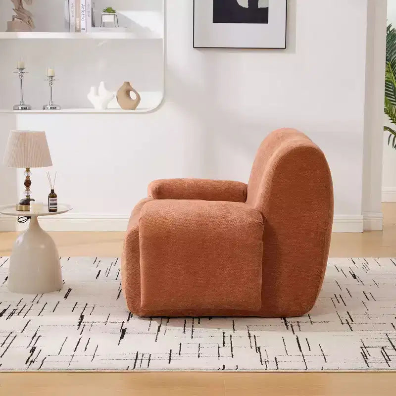 TUYOHW Fauteuil d'appoint surdimensionné sans accoudoirs de 42 po de large, fauteuil en chenille rembourré avec siège profond, canapé de salon pour salon, appartement, chambre à coucher