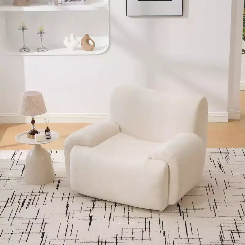 TUYOHW Fauteuil d'appoint surdimensionné sans accoudoirs de 42 po de large, fauteuil en chenille rembourré avec siège profond, canapé de salon pour salon, appartement, chambre à coucher