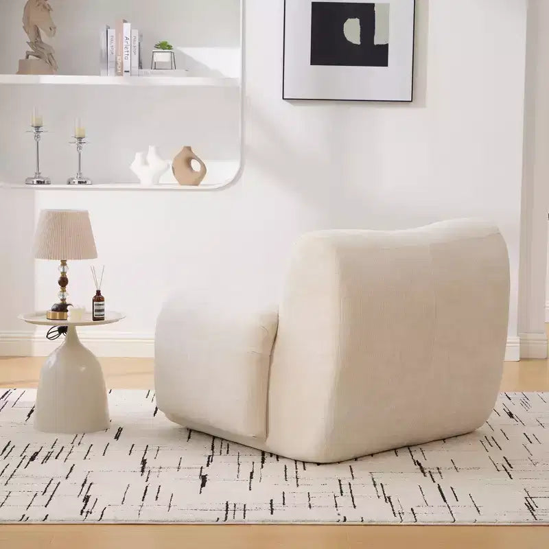 TUYOHW Fauteuil d'appoint surdimensionné sans accoudoirs de 42 po de large, fauteuil en chenille rembourré avec siège profond, canapé de salon pour salon, appartement, chambre à coucher