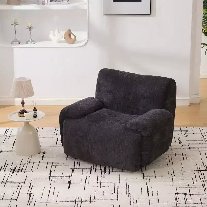 TUYOHW Fauteuil d'appoint surdimensionné sans accoudoirs de 42 po de large, fauteuil en chenille rembourré avec siège profond, canapé de salon pour salon, appartement, chambre à coucher