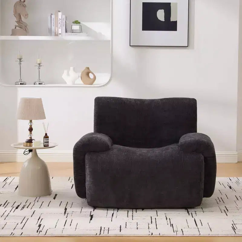 TUYOHW Fauteuil d'appoint surdimensionné sans accoudoirs de 42 po de large, fauteuil en chenille rembourré avec siège profond, canapé de salon pour salon, appartement, chambre à coucher
