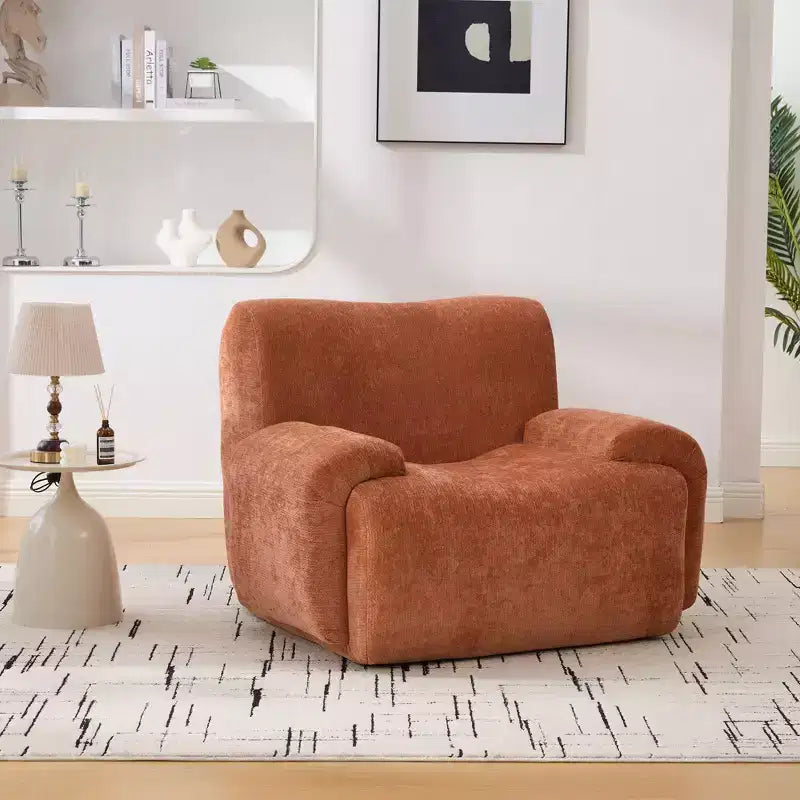 TUYOHW Fauteuil d'appoint surdimensionné sans accoudoirs de 42 po de large, fauteuil en chenille rembourré avec siège profond, canapé de salon pour salon, appartement, chambre à coucher