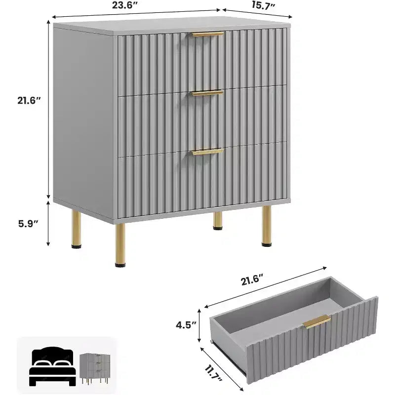 Meuble à 3 tiroirs motif zèbre, blanc, texture minimaliste, rangement de vêtements et d'articles divers pour chambre et salon
