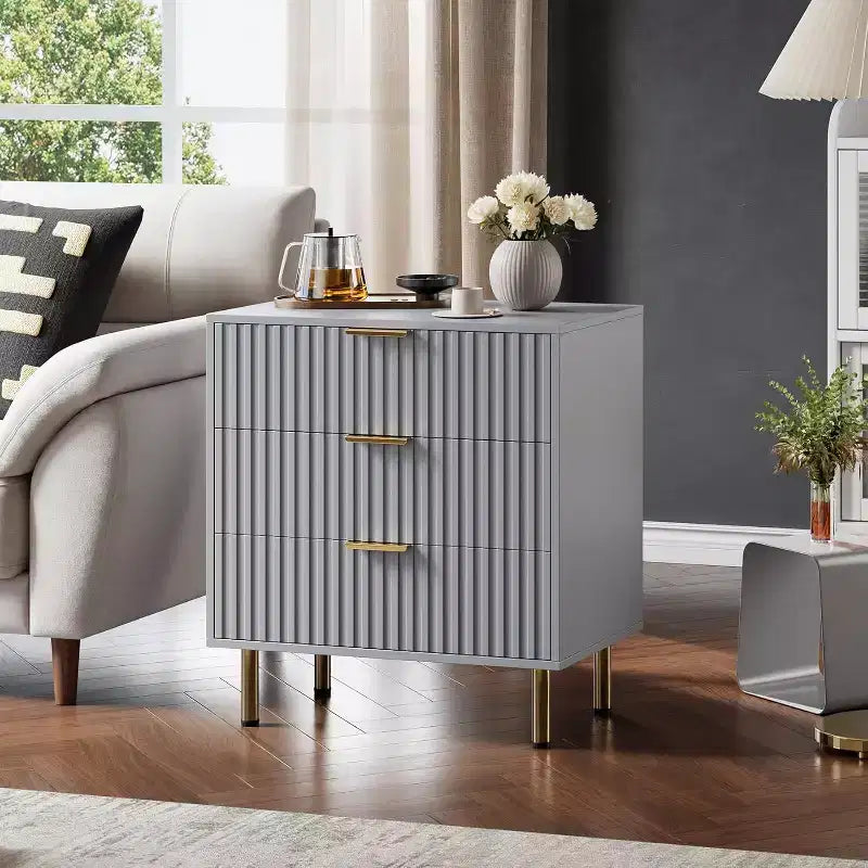 Meuble à 3 tiroirs motif zèbre, blanc, texture minimaliste, rangement de vêtements et d'articles divers pour chambre et salon