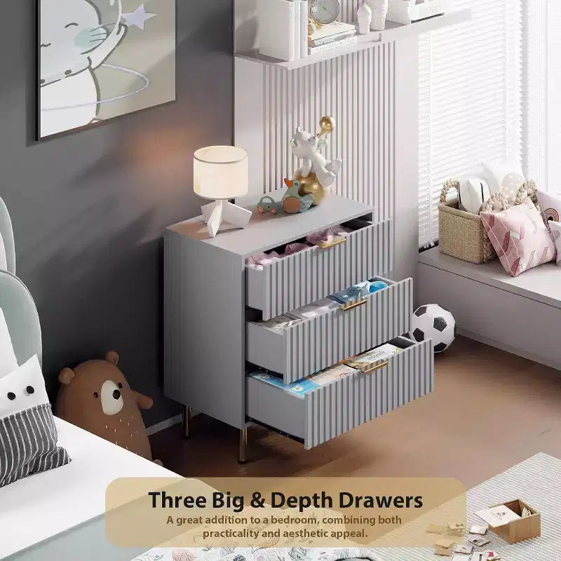 Meuble à 3 tiroirs motif zèbre, blanc, texture minimaliste, rangement de vêtements et d'articles divers pour chambre et salon