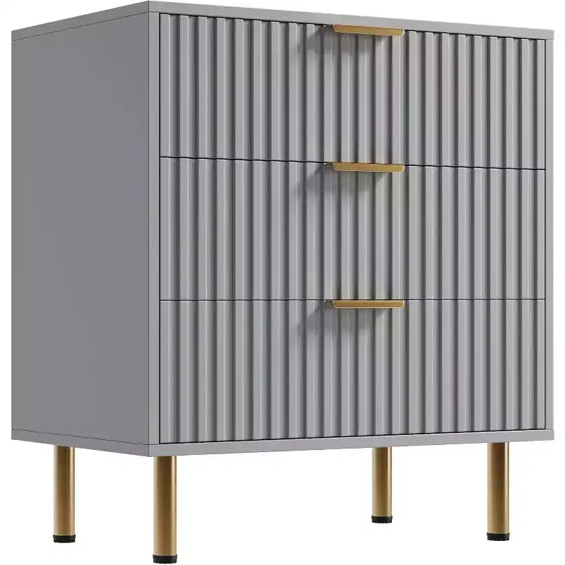 Zebra Pattern 3-Drawer Cabinet, White, Minimalist Texture, Clothes & Sundries Storage for Bedroom & Living Room