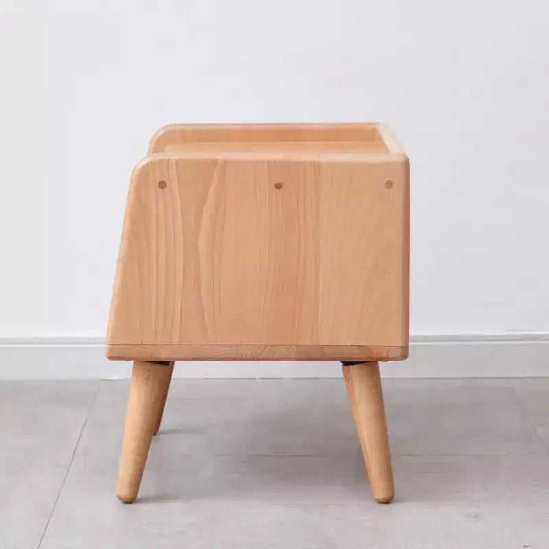 Table de chevet en bois de hêtre massif, table de chevet minimaliste et moderne avec étagère ouverte, meuble de chevet pour chambre ou salon - Panipeachy