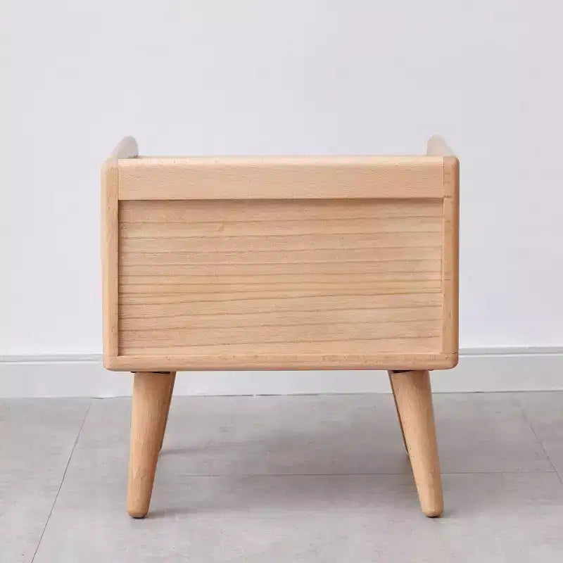 Table de chevet en bois de hêtre massif, table de chevet minimaliste et moderne avec étagère ouverte, meuble de chevet pour chambre ou salon - Panipeachy
