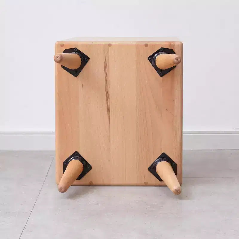 Table de chevet en bois de hêtre massif, table de chevet minimaliste et moderne avec étagère ouverte, meuble de chevet pour chambre ou salon - Panipeachy