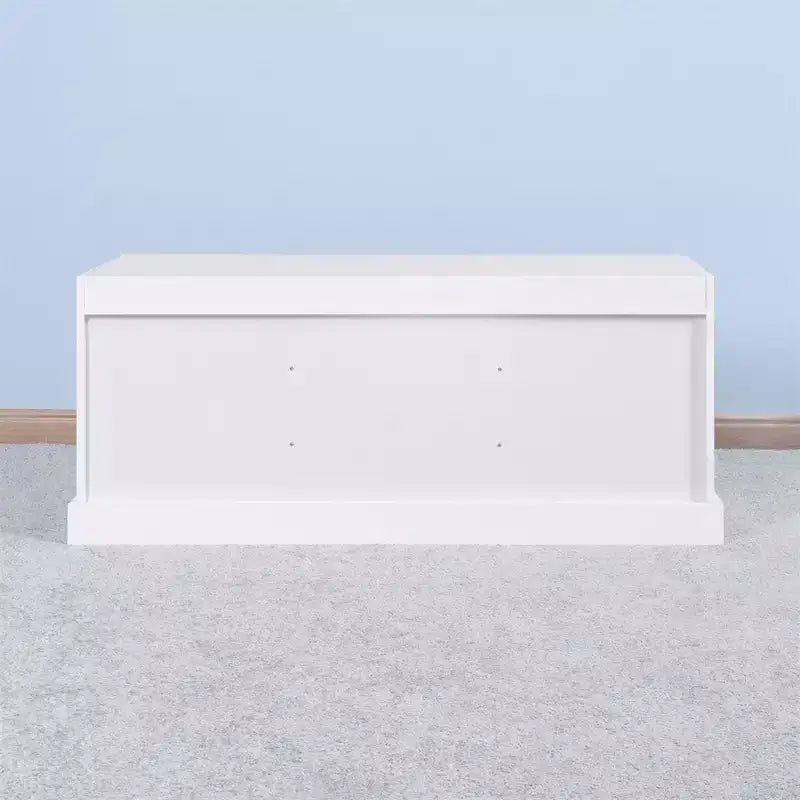 Banc de rangement en bois, meuble de rangement pour entrée avec coussin amovible, banc de rangement rembourré pour entrée, couloir, chambre, salon, blanc 2