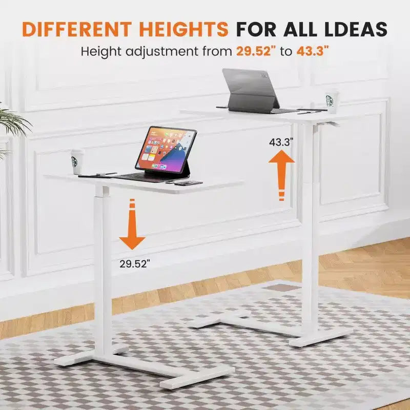 TUYOHW Table de lit réglable avec roulettes, bureau mobile pour ordinateur portable avec roulettes verrouillables, bureau portable pour le bureau et la maison