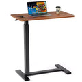 TUYOHW Adjustable Overbed Table with Wheels,Mobile Laptop Desk with Lockable Casters,Portable Standing Desk for Office & Home