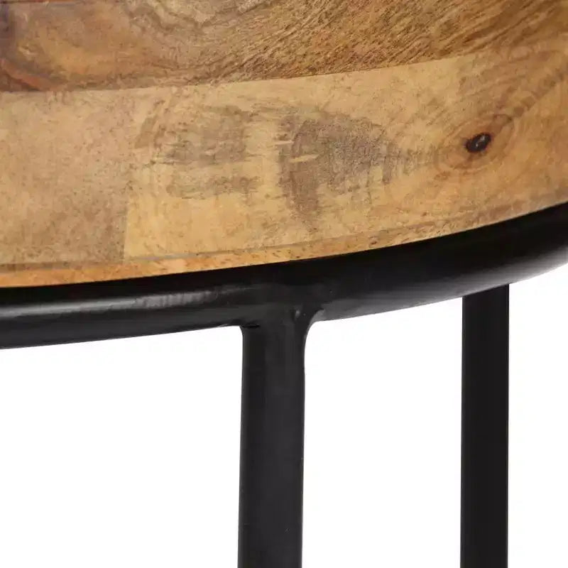 vidaXL Table Basse en Bois de Manguier Massif et Acier 50x40 cm
