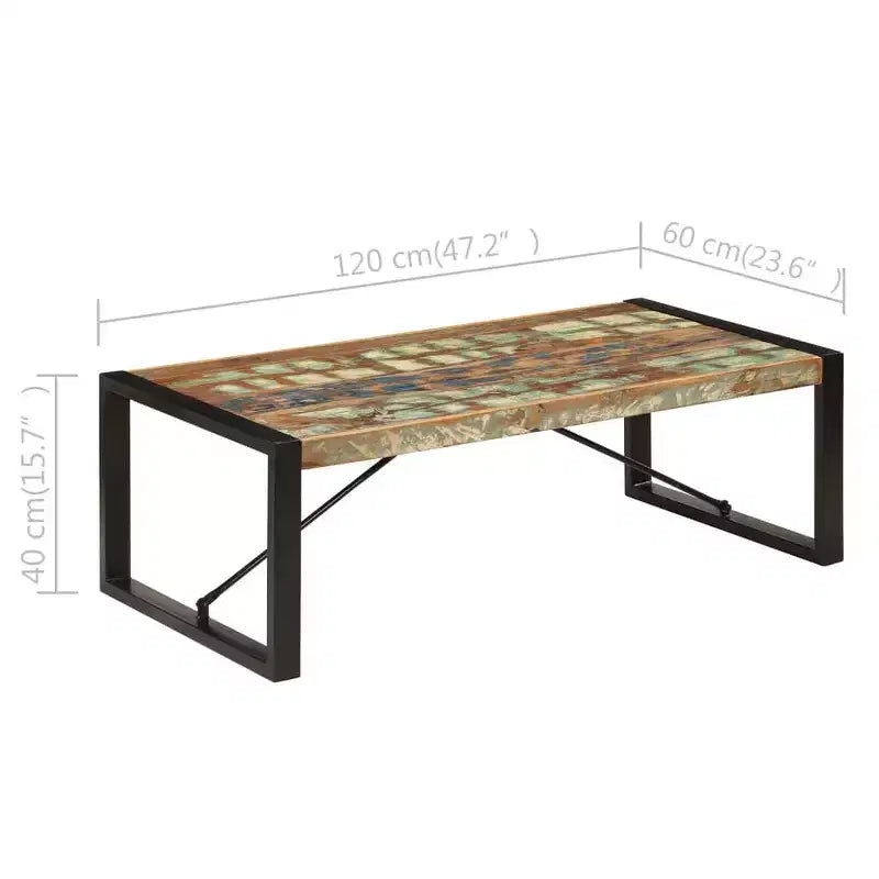 vidaXL Table basse 120x60x40 cm Bois de récupération massif