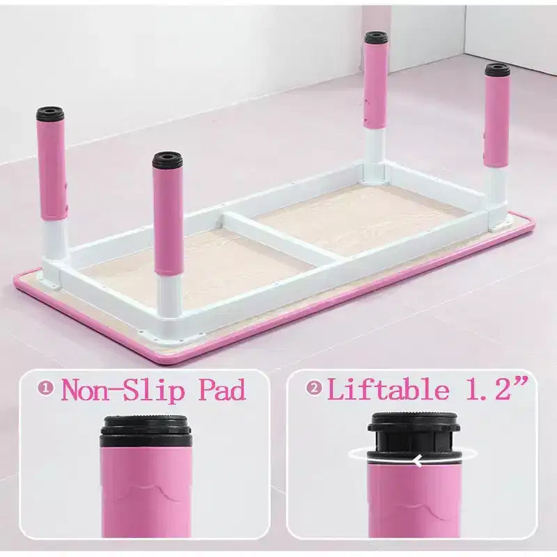 Ensemble Table et Chaises pour Enfants, Bureau Réglable en Hauteur avec 6 Sièges pour 2-10 Ans, Max 136 kg, Table Multi-Activités pour Enfants Crèches, Maison