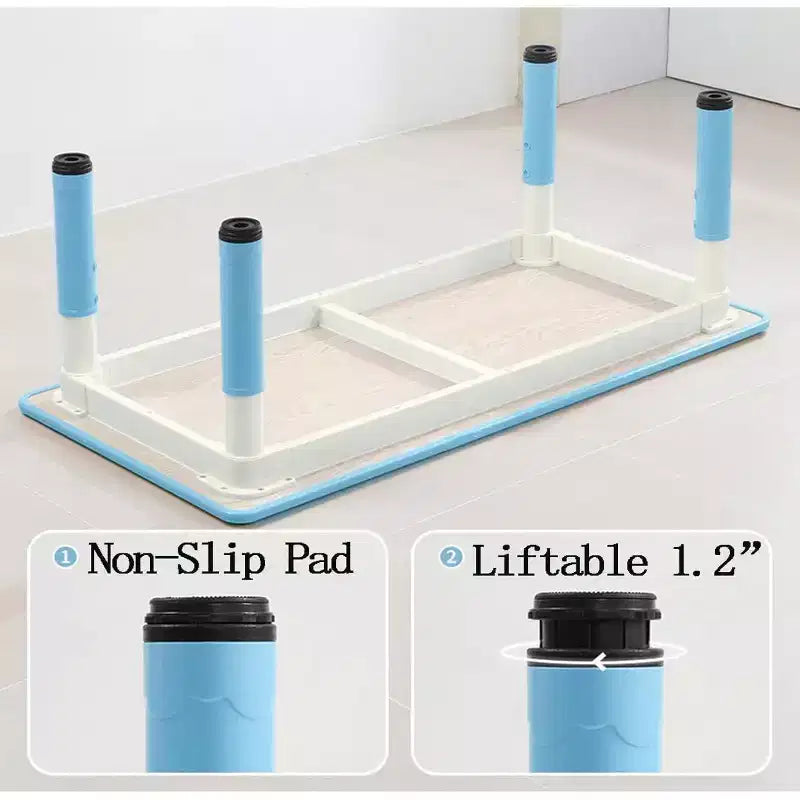 Ensemble Table et Chaises pour Enfants, Bureau Réglable en Hauteur avec 6 Sièges pour 2-10 Ans, Max 136 kg, Table Multi-Activités pour Enfants Crèches, Maison