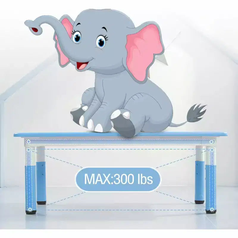 Ensemble Table et Chaises pour Enfants, Bureau Réglable en Hauteur avec 6 Sièges pour 2-10 Ans, Max 136 kg, Table Multi-Activités pour Enfants Crèches, Maison