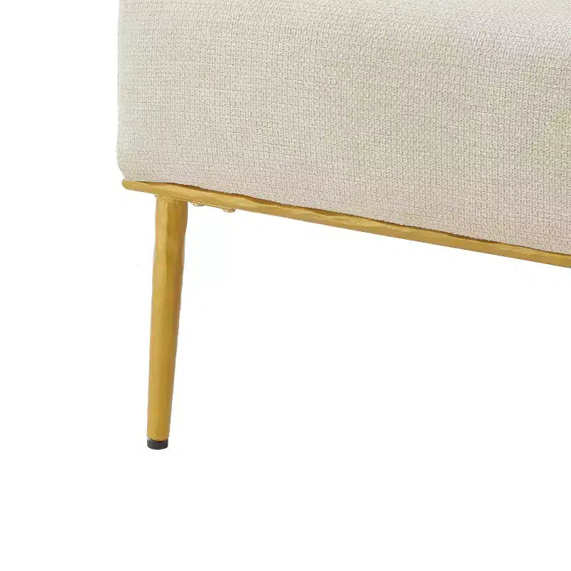 Fauteuil d'appoint moderne avec accoudoirs, canapé simple, fauteuil de lecture avec dossier incurvé et pieds en métal doré - ModernLuxe