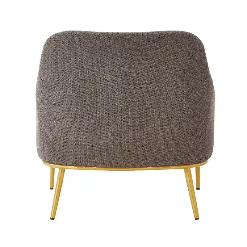Fauteuil d'appoint moderne avec accoudoirs, canapé simple, fauteuil de lecture avec dossier incurvé et pieds en métal doré - ModernLuxe