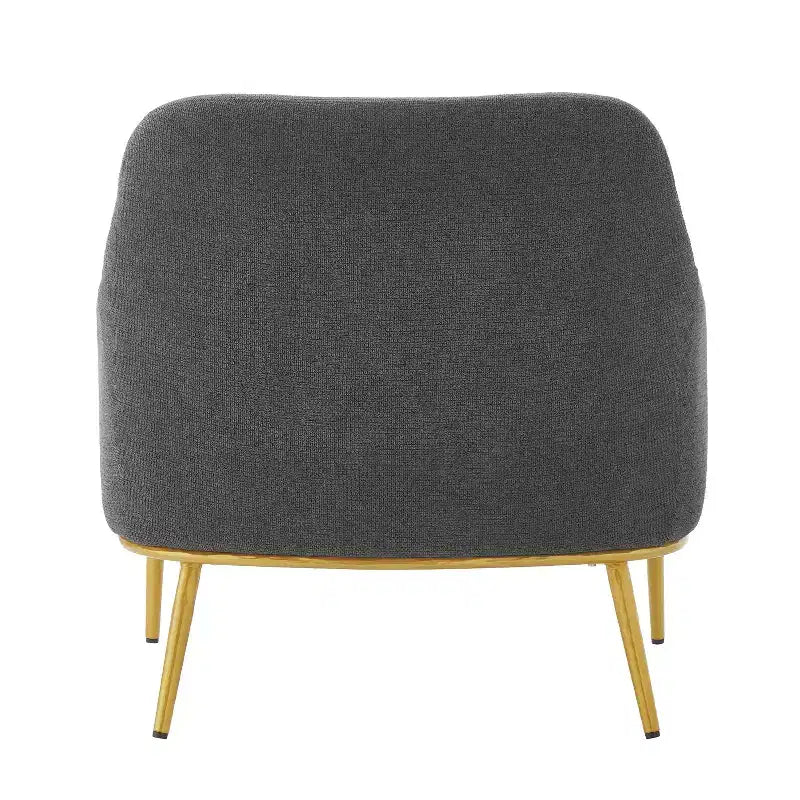 Fauteuil d'appoint moderne avec accoudoirs, canapé simple, fauteuil de lecture avec dossier incurvé et pieds en métal doré - ModernLuxe