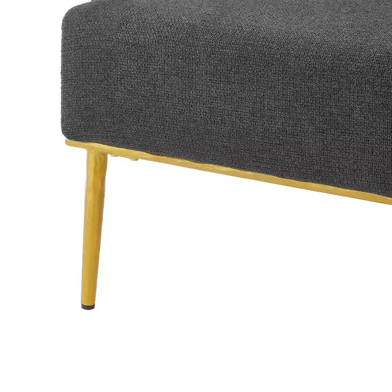 Fauteuil d'appoint moderne avec accoudoirs, canapé simple, fauteuil de lecture avec dossier incurvé et pieds en métal doré - ModernLuxe