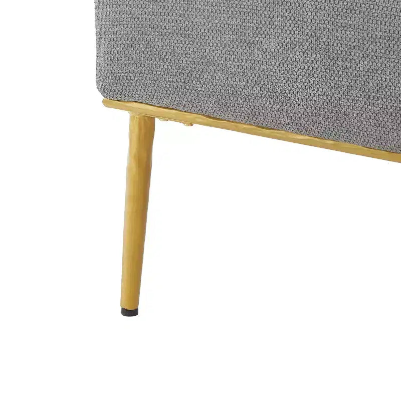 Fauteuil d'appoint moderne avec accoudoirs, canapé simple, fauteuil de lecture avec dossier incurvé et pieds en métal doré - ModernLuxe