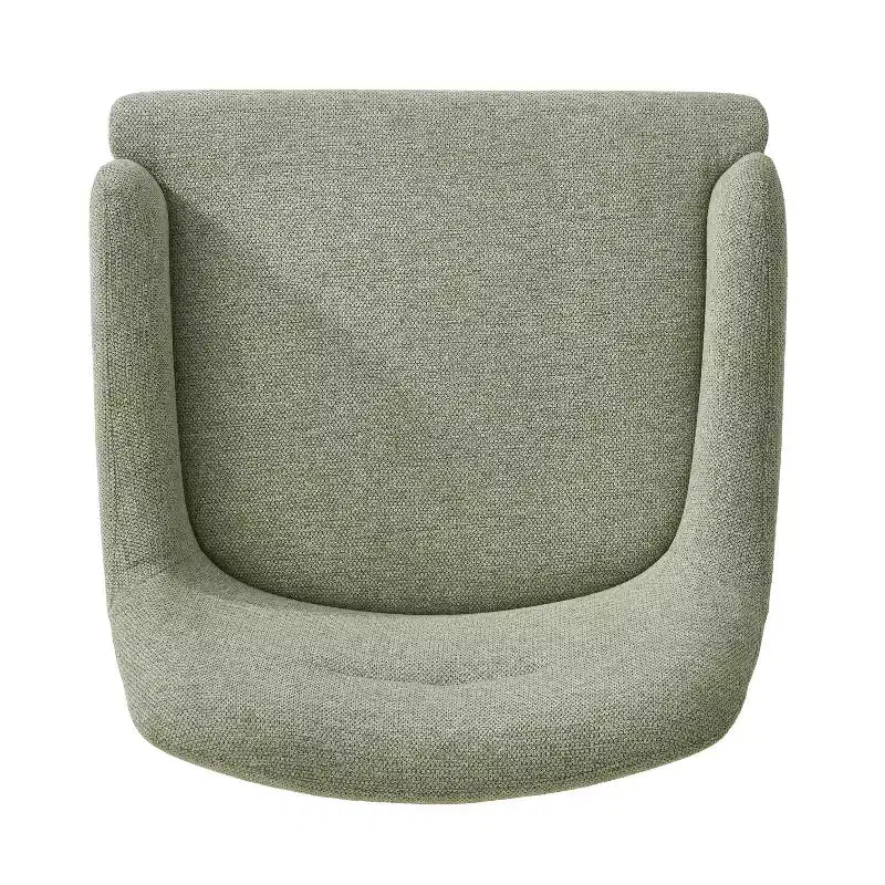 Fauteuil d'appoint moderne avec accoudoirs, canapé simple, fauteuil de lecture avec dossier incurvé et pieds en métal doré - ModernLuxe