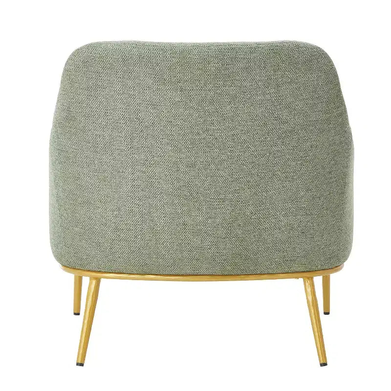Fauteuil d'appoint moderne avec accoudoirs, canapé simple, fauteuil de lecture avec dossier incurvé et pieds en métal doré - ModernLuxe