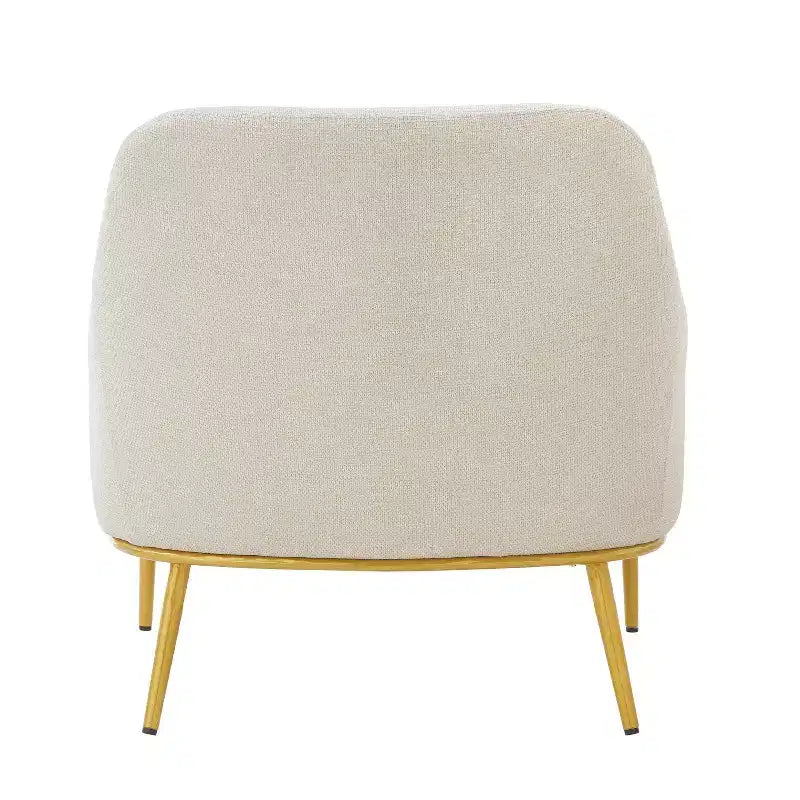 Fauteuil d'appoint moderne avec accoudoirs, canapé simple, fauteuil de lecture avec dossier incurvé et pieds en métal doré - ModernLuxe
