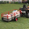 Tow Behind Steel Dump Cart, 1600 lbs 22 Cubic Feet Heavy Duty Yard Garden Trailer with Removable Sides & All Terrain Tires, Fits Lawn Mower, Tractor