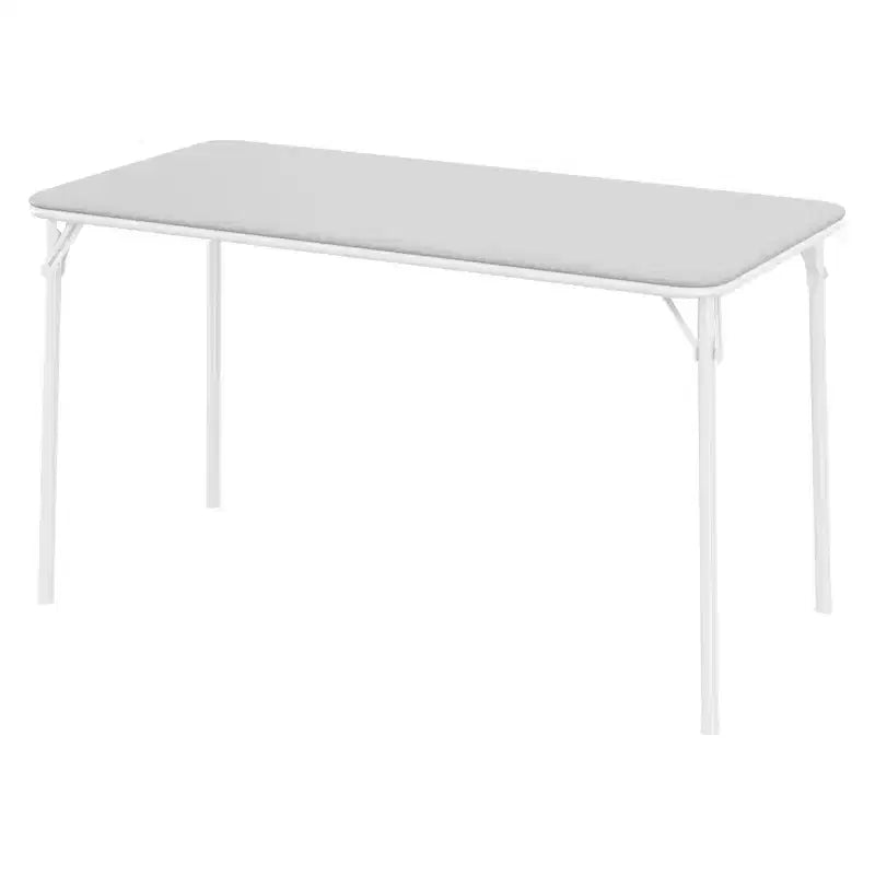 Table Pliante de 120 cm avec Plateau en Cuir PU Rembourré, Pieds en Métal Robuste, Conception Pliable et Support d'Étagère, Aucun Assemblage Requis