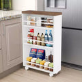 MAYEERTY Slim Space-Saving Storage Cart, 3-Tier Narrow Rolling Organizer for Kitchen & Bathroom