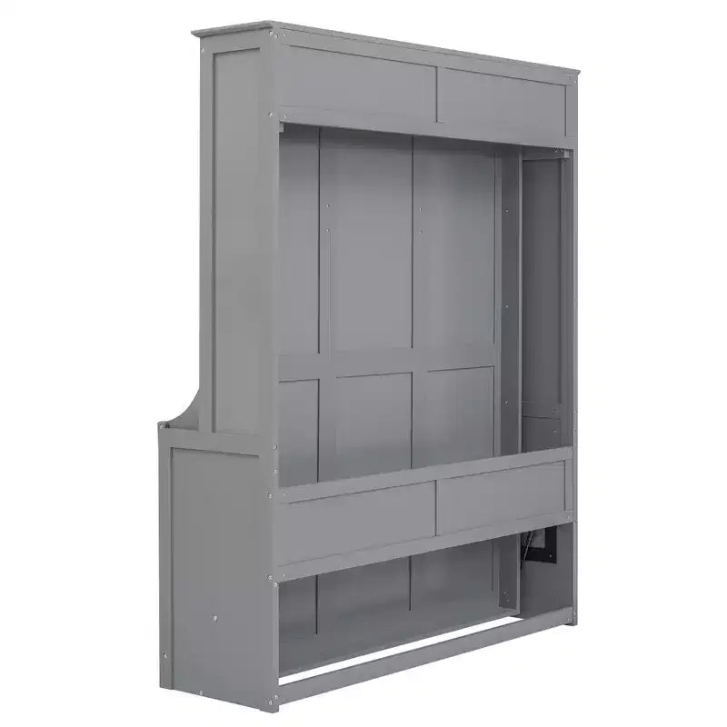 Lit escamotable Queen Size avec bureau, rabattable, mural, cadre de lit Murphy peu encombrant, multifonctionnel pour appartements