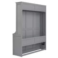 Lit escamotable Queen Size avec bureau, rabattable, mural, cadre de lit Murphy peu encombrant, multifonctionnel pour appartements