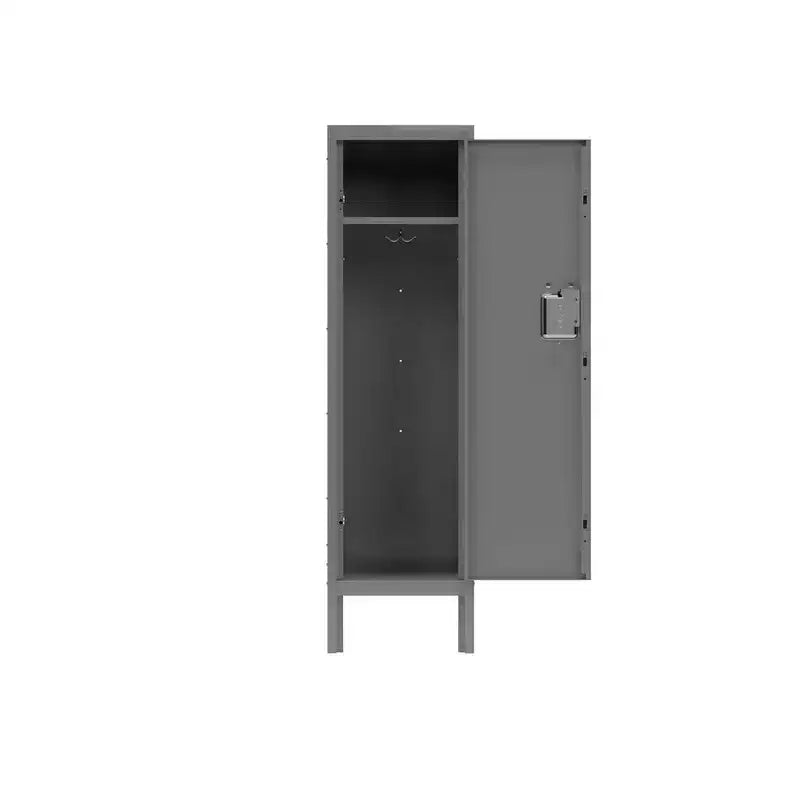 Armoire de rangement en acier à casier simple avec 2 compartiments séparés pour la maison, le bureau, l'école, la salle de sport, la chambre, gris