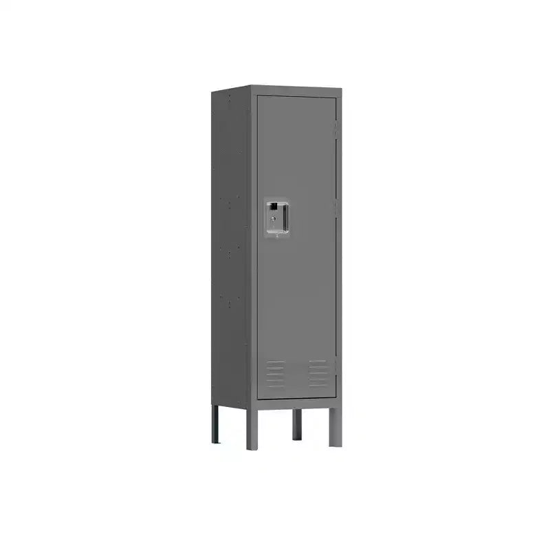 Armoire de rangement en acier à casier simple avec 2 compartiments séparés pour la maison, le bureau, l'école, la salle de sport, la chambre, gris