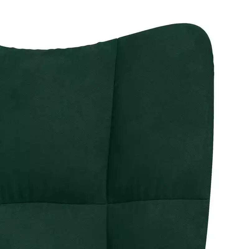 vidaXL Fauteuil à bascule d'appoint Rembourré pour Salon Velours - Vert foncé Sans repose-pieds