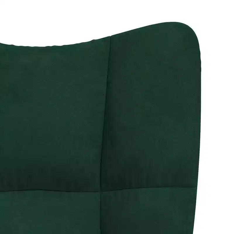 vidaXL Fauteuil à bascule d'appoint Rembourré pour Salon Velours - Vert foncé Sans repose-pieds