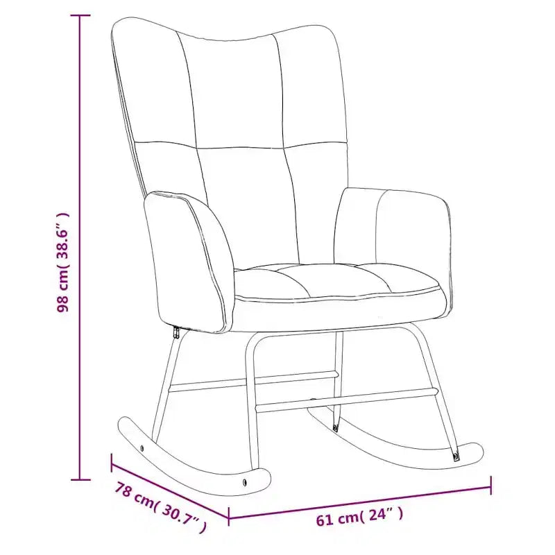 vidaXL Fauteuil à bascule d'appoint Rembourré pour Salon Velours - Vert foncé Sans repose-pieds
