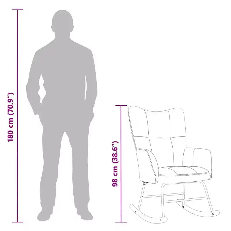 vidaXL Fauteuil à bascule d'appoint Rembourré pour Salon Velours - Vert foncé Sans repose-pieds