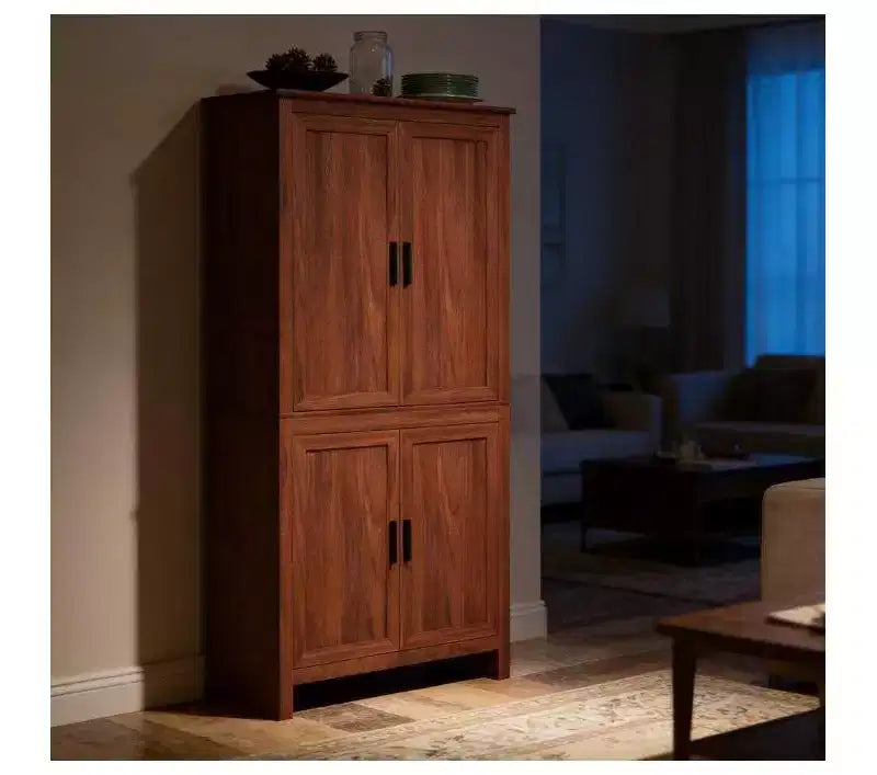 Meuble de rangement autoportant Okak Farmhouse avec 4 portes et étagères réglables, bibliothèque de rangement pour salon, cuisine