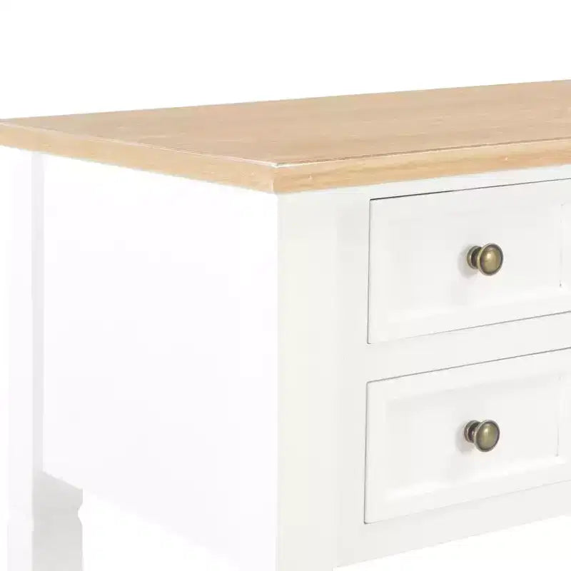vidaXL Bureau Blanc et Marron en Bois d'Ingénierie et Bois de Pin Standard