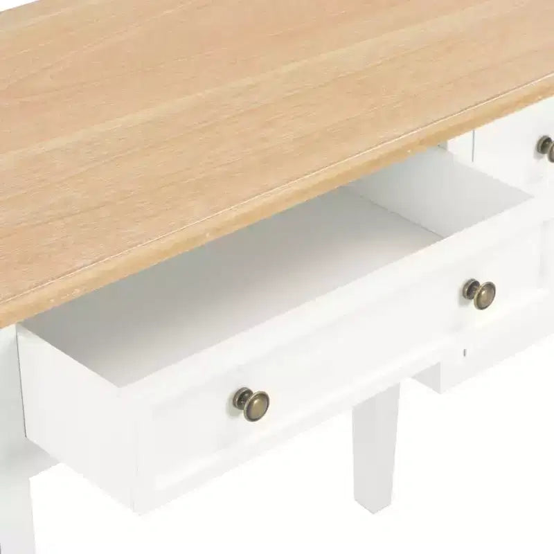 vidaXL Bureau Blanc et Marron en Bois d'Ingénierie et Bois de Pin Standard