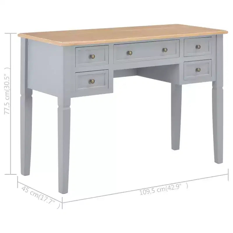 vidaXL Bureau Blanc et Marron en Bois d'Ingénierie et Bois de Pin Standard