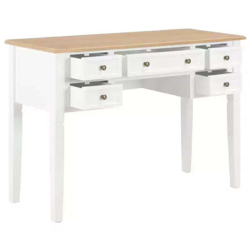 vidaXL Bureau Blanc et Marron en Bois d'Ingénierie et Bois de Pin Standard