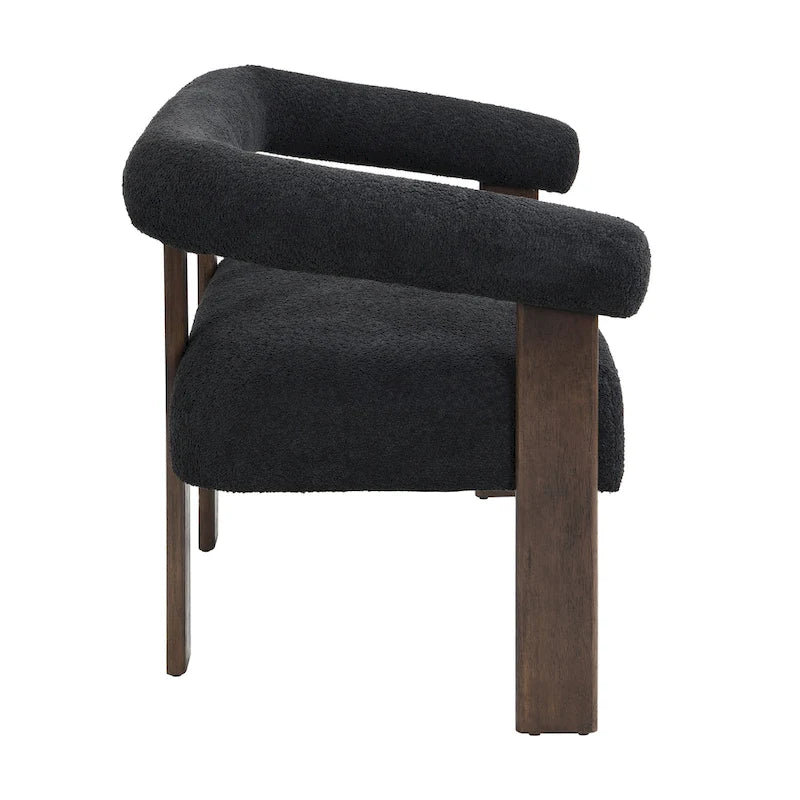 Green+Brown / Beige+Natural / Black+Brown 2-Seat Loveseat, C-Back Round Armrest, Rubberwood Frame