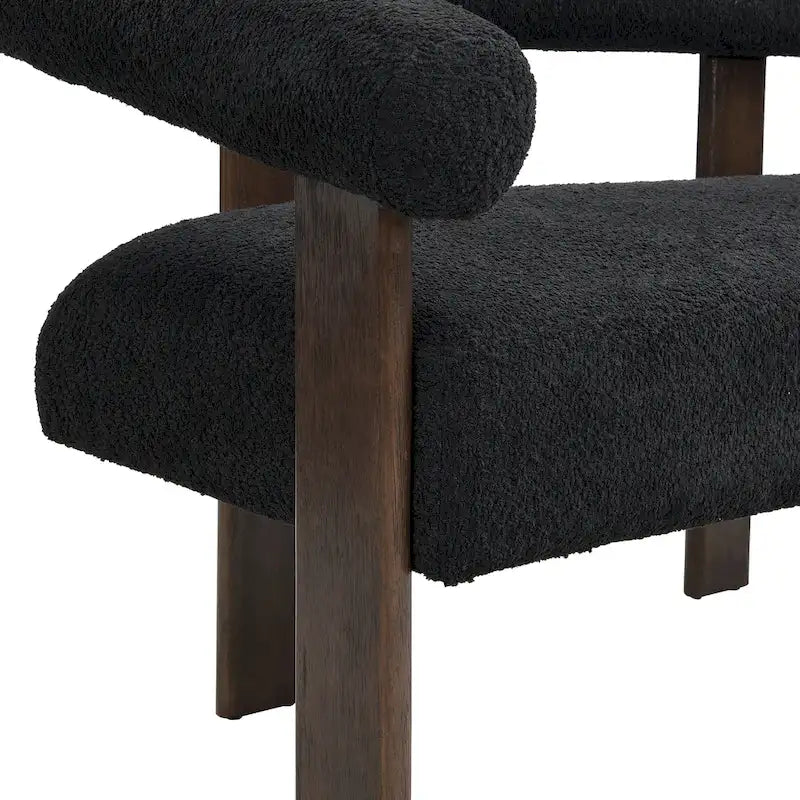 Green+Brown / Beige+Natural / Black+Brown 2-Seat Loveseat, C-Back Round Armrest, Rubberwood Frame