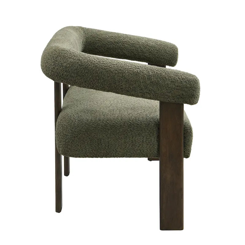 Green+Brown / Beige+Natural / Black+Brown 2-Seat Loveseat, C-Back Round Armrest, Rubberwood Frame