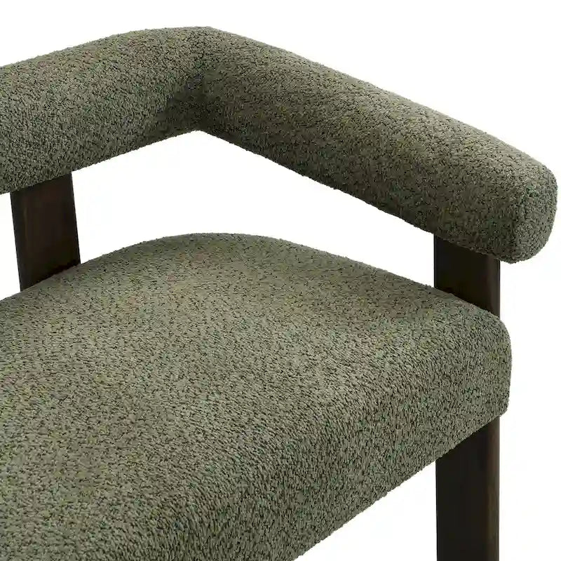 Green+Brown / Beige+Natural / Black+Brown 2-Seat Loveseat, C-Back Round Armrest, Rubberwood Frame